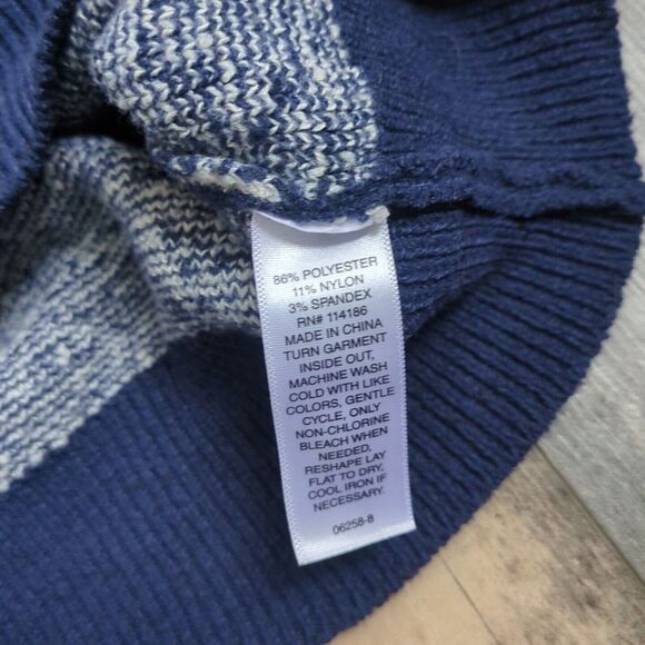 St John's Bay Back Button Mock Neck Blue Pattern Boho Chic Sweater XL NWOT - Picture 5 of 7